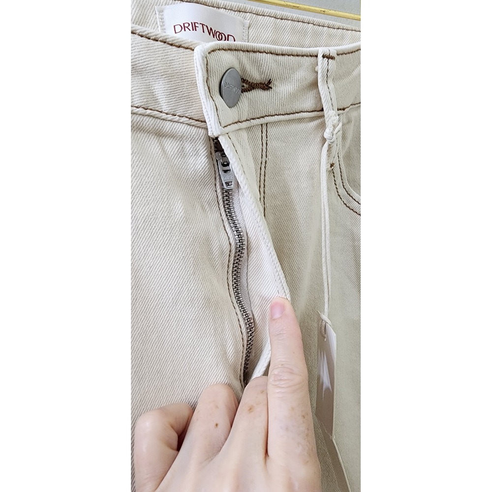 Driftwood Elaine Embroidered Celestial Moon Snake Jeans Cream 29 NEW - Picture 5 of 9